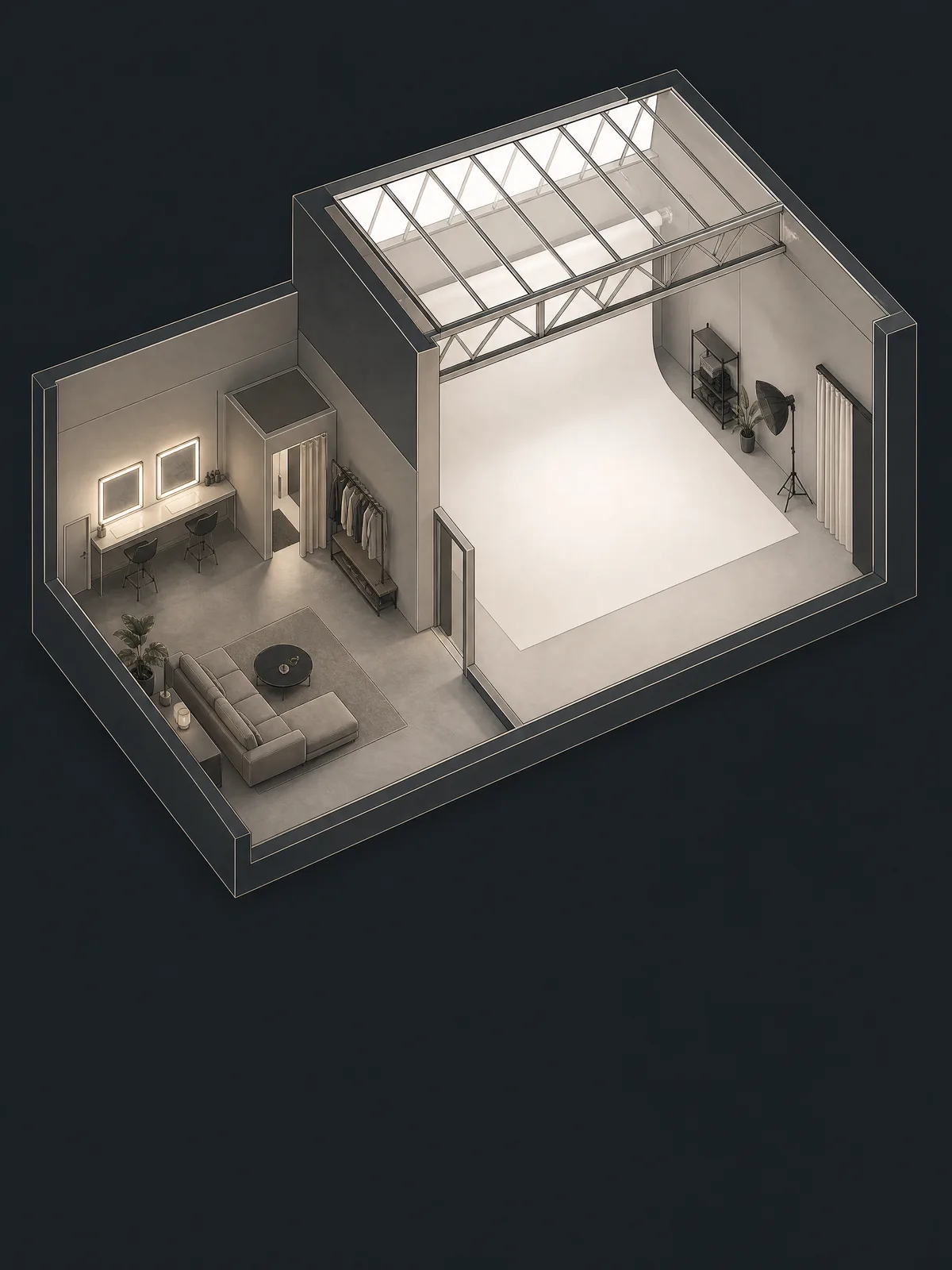 Illustration of the M Studio (M2) studio