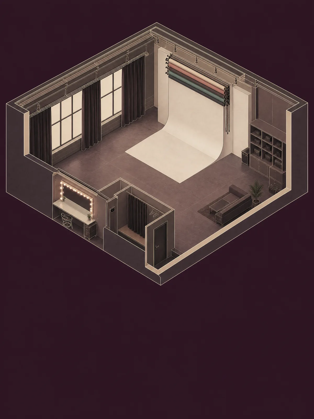 Illustration of the Studio Shapes studio