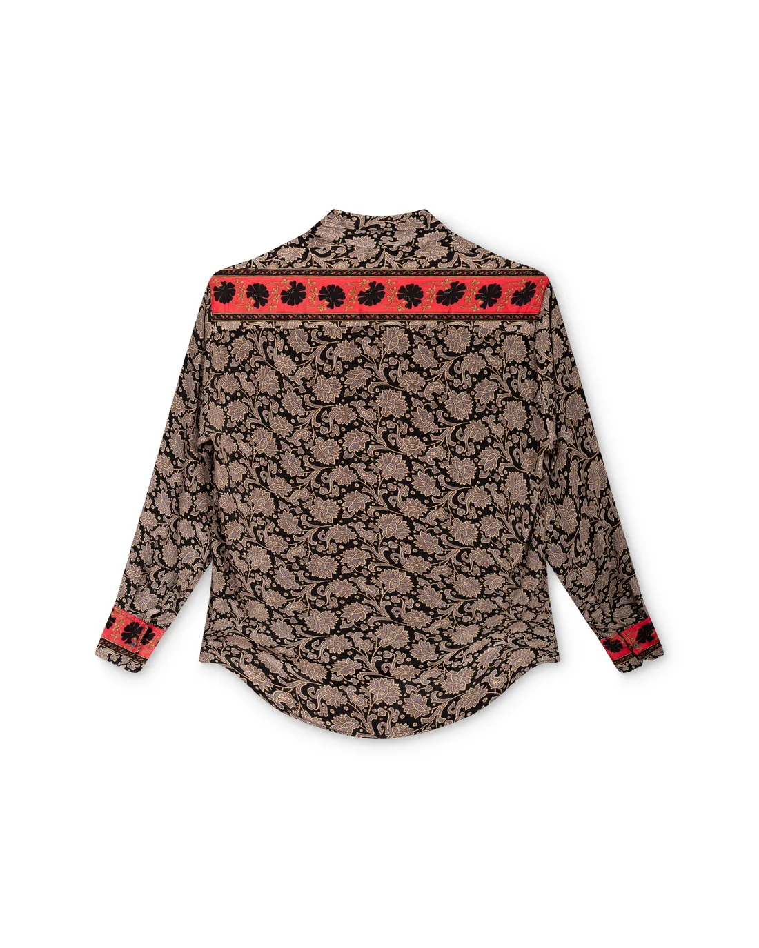 Packshot chemise imprimée à motif floral, vue de dos