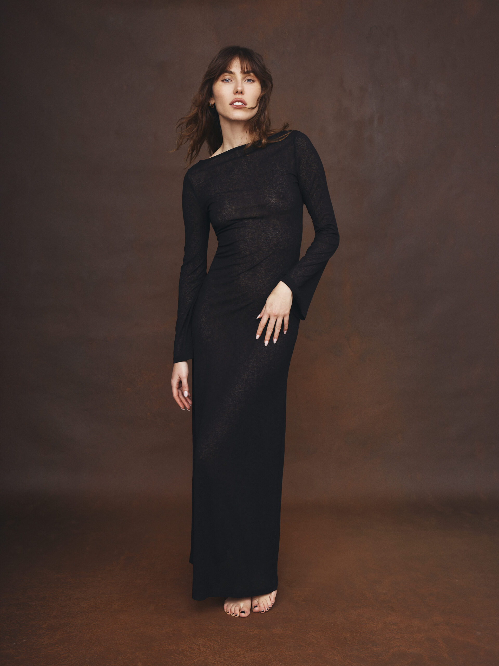 Fond peint bleu ardoise shooting portrait Paris